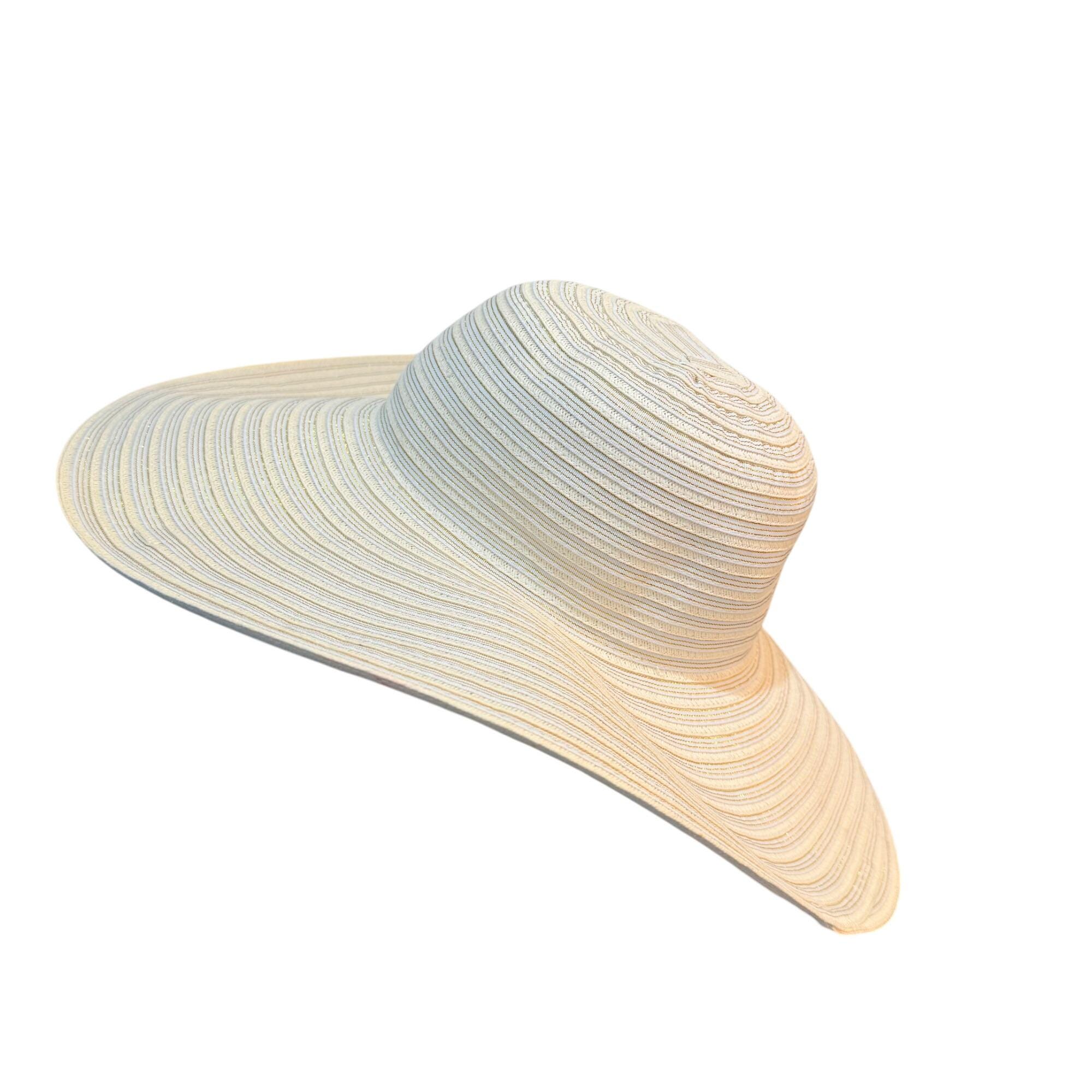 Betmar Beach Wide Brim Sun Hat Ivory UPF 50 Floppy Vintage  display picture 2