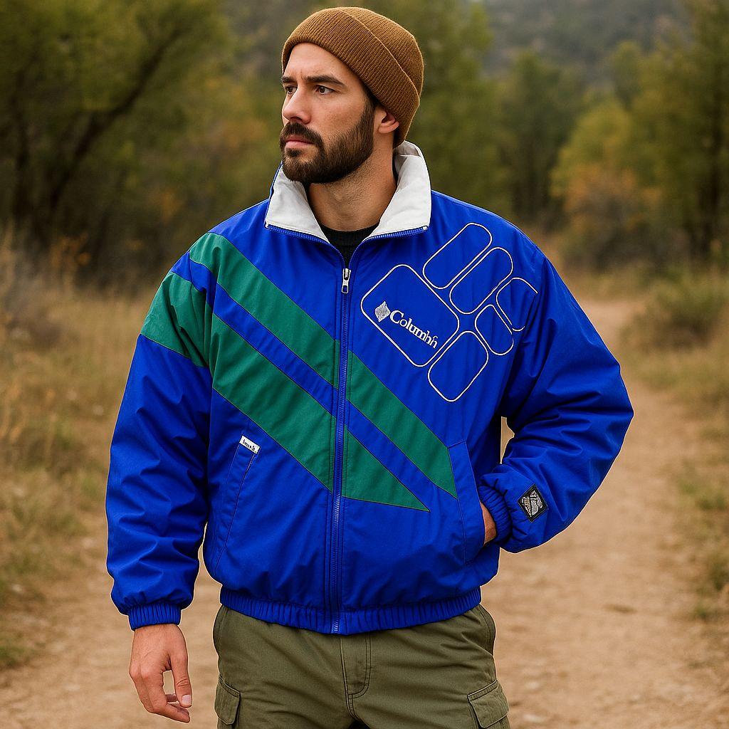 Vintage Columbia Sportswear Jacket, 90s Colorblock Windbreaker