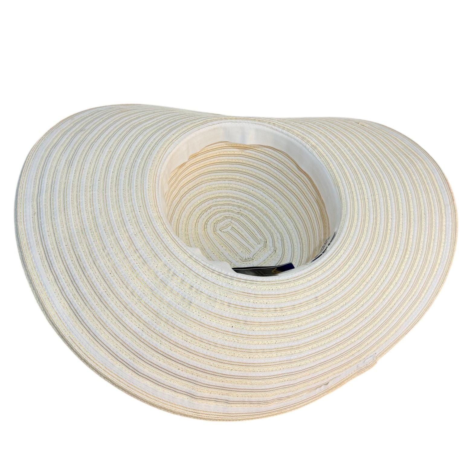 Betmar Beach Wide Brim Sun Hat Ivory UPF 50 Floppy Vintage  display picture 2