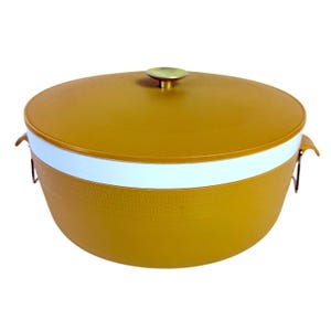 Retro Kitchen Thermoware Harvest Gold Insulated Serving Bowl 70s VTG Olympian Family Dinner Hot Cold Transporting Food Picnic Unbreakable