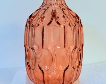 MCM Amber Rose Art Glass Vase: Textured Bubble Design, Vintage Decor