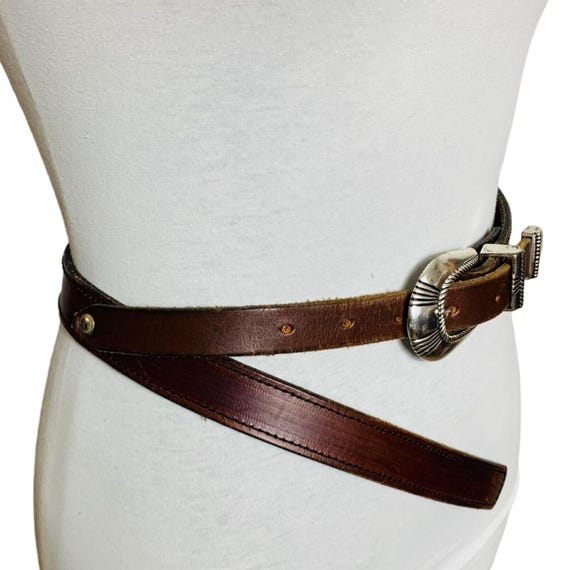 Rare A.I. Womens Southwestern Double Belt Size XL Brown  display picture 1