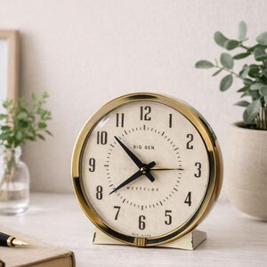 Vintage Big Ben Westclox Alarm Clock Retro Mid Century Modern Desk