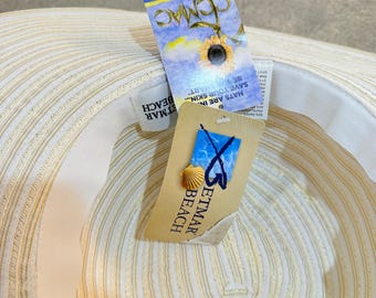Betmar Beach Wide Brim Sun Hat Ivory UPF 50 Floppy Vintage  display picture 3