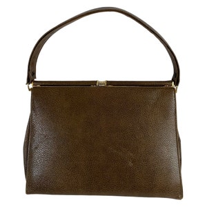 VTG Womens MCM Canadian Frame Purse Reptile Skin Brown Gold Tone Lizard Handbag