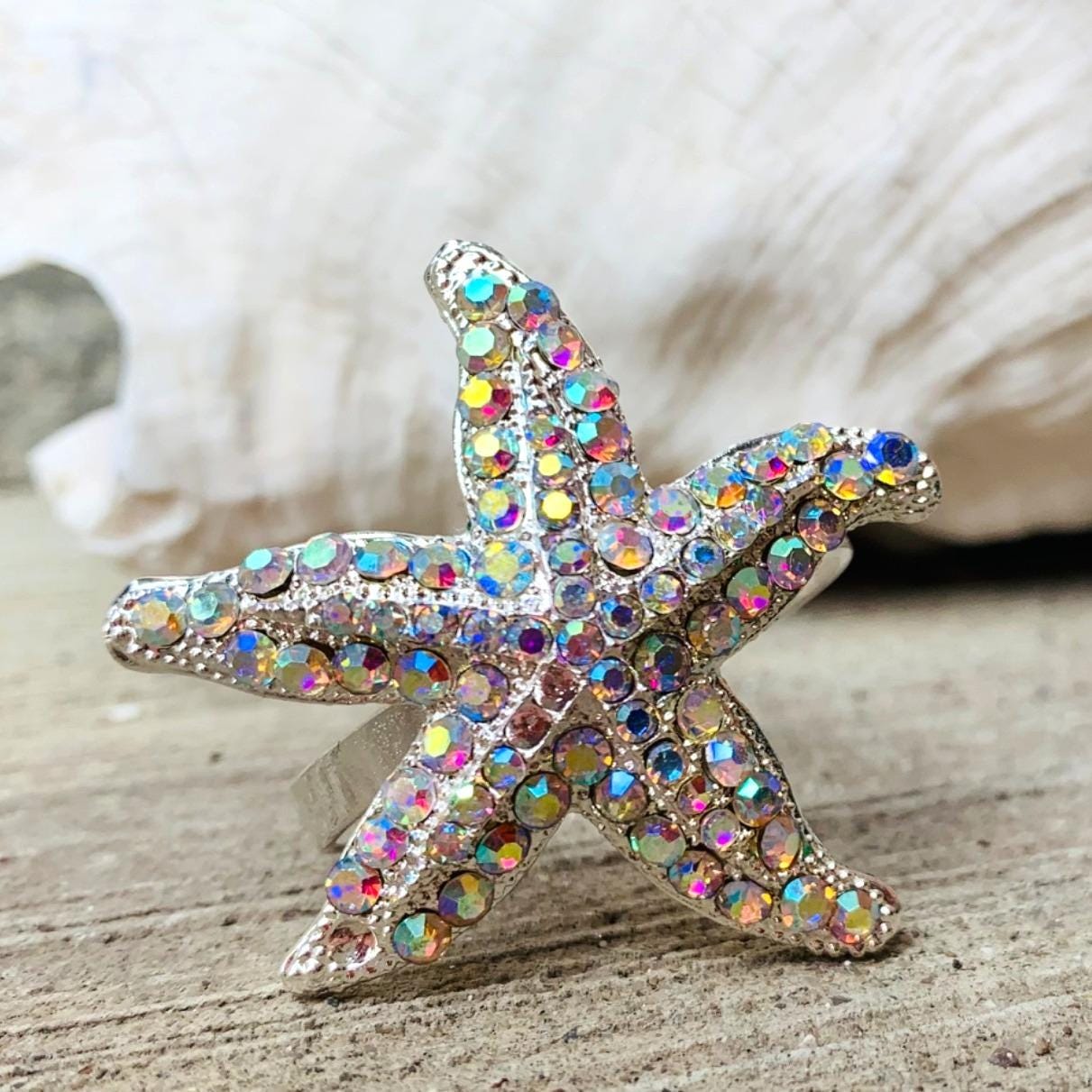 Starfish Rhinestone Napkin Holders Set of 8 Home Table Decor  display picture 1