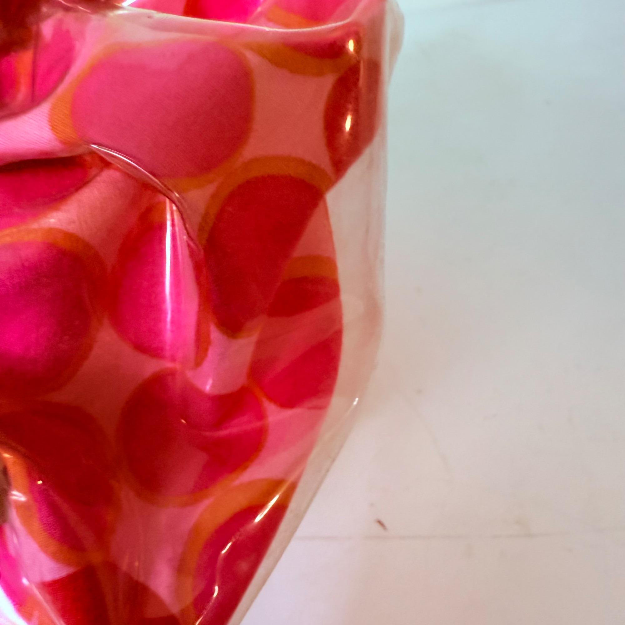 Vinyl Shower Cap Pink Polka Dot Retro 1960s VTG Pin Up Bathroom Hair Mod Glam Vintage Goody Pink PVC Shower Cap - 1970s Beauty Accessory  main image 3