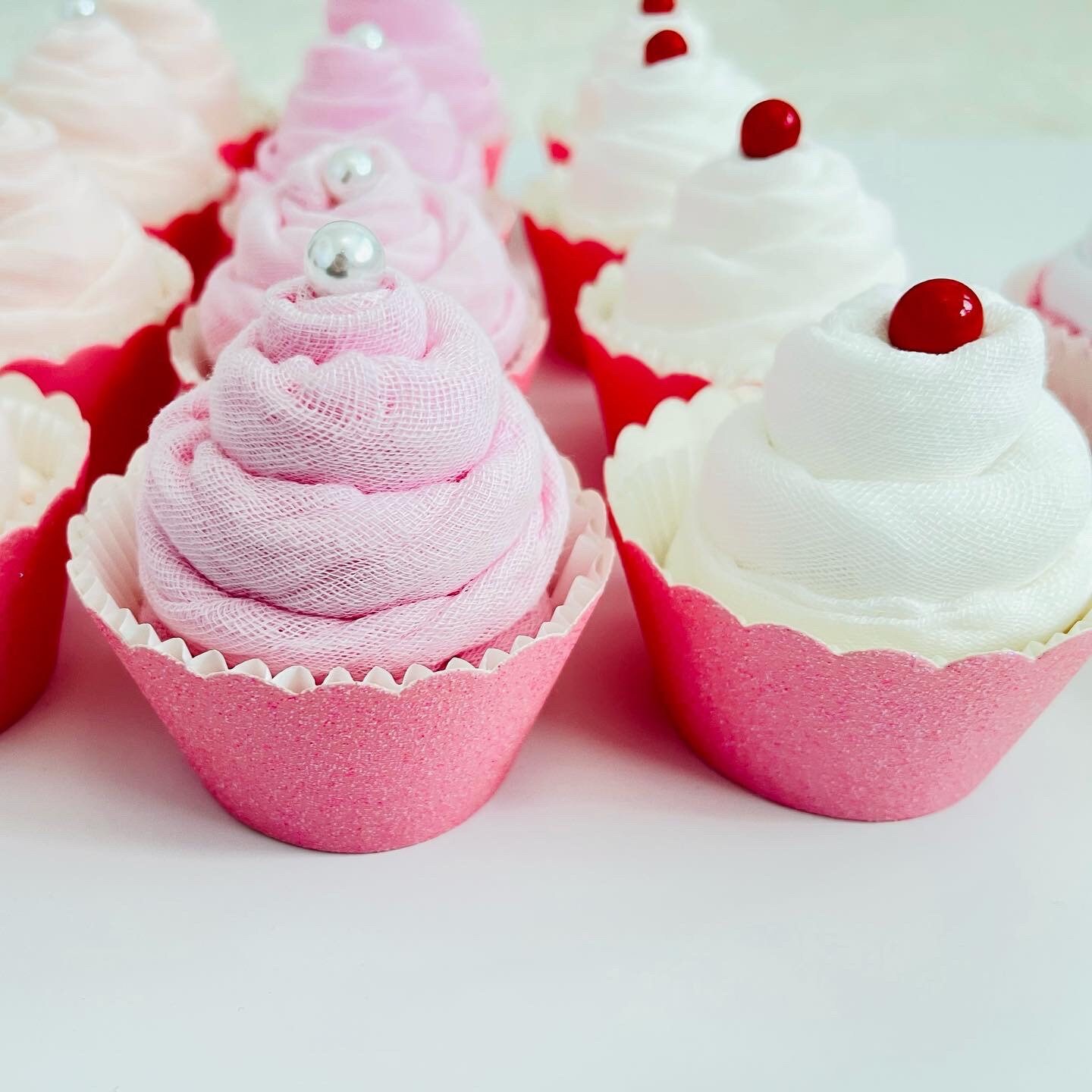 Washcloth Cupcakes Baby Shower Gender Reveal Dessert Table Etsy