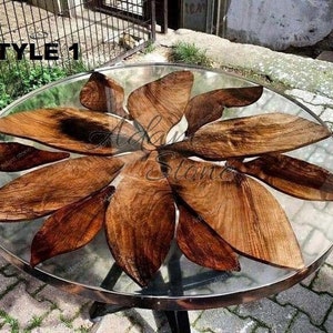 Round Epoxy Table,Round sofa Table, Side center table top Live Edge Walnut Table, Custom Order, CLEAR Epoxy Resin River Table, Natural Wood