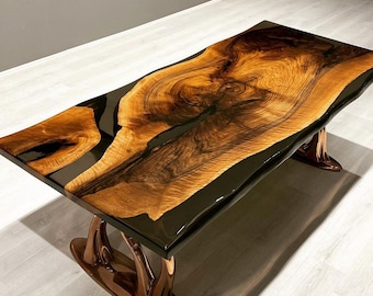 Epoxy Table, Wood Epoxy Dining Room Table Resin River Table, Epoxy Dining Table, Epoxy Resin Table Wood Resin Table, Epoxy Wood Dining Table