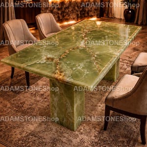Luxury Green Onyx Dining Table Modern Marble Dining Table Handmade Green Onyx Dining Table Modern Luxury Marble Table Green Onyx DiningTable