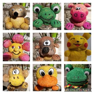 Gräshuvud för barn Handgjort/Odla ditt eget gräshuvud