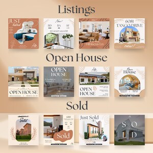 Real Estate Agent Social Media Essentials Canva Pack, Branding Bundle, Realtor Marketing, Warm Style, Customizable Templates, Lily Edition image 4