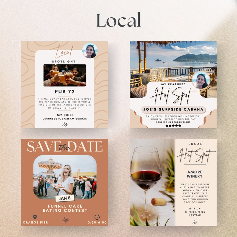 Real Estate Agent Social Media Essentials Canva Pack, Branding Bundle, Realtor Marketing, Warm Style, Customizable Templates, Lily Edition image 7