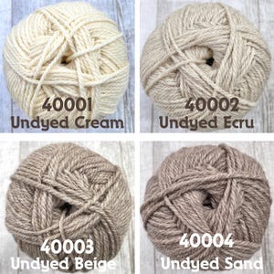Undyed Organic Wool Yarn, Natural Shepherds Merino 4 Weight 3 Ply Crochet Knitting Cardigan Shawl Baby Worsted weight Fiber, 3.52oz 252yard image 5