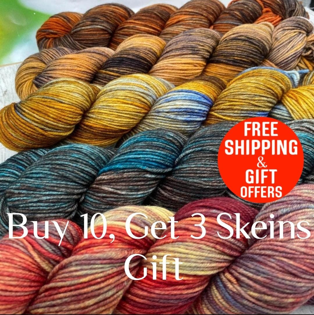 Dk Hand Dyed Light Worsted Natura Wool Yarn, Handmade Crochet Natura Yarn, 3 DK 6 Ply Shawl Sweater Pullover Knitting Yarns, 3.52oz 300 yard
