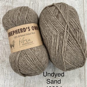 Undyed Organic Wool Yarn, Natural Shepherds Merino 4 Weight 3 Ply Crochet Knitting Cardigan Shawl Baby Worsted weight Fiber, 3.52oz 252yard image 12