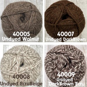 Undyed Organic Wool Yarn, Natural Shepherds Merino 4 Weight 3 Ply Crochet Knitting Cardigan Shawl Baby Worsted weight Fiber, 3.52oz 252yard image 6