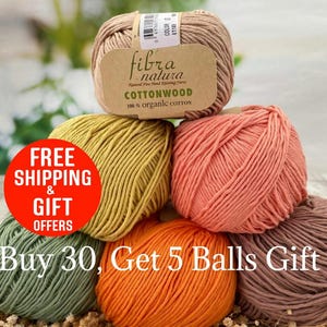 Organic Cotton DK Yarn: Fibranatura Cottonwood, Amigurumi Crochet, 115 Yards