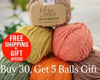 Organic Cotton DK Yarn: Fibranatura Cottonwood, Amigurumi Crochet, 115 Yards
