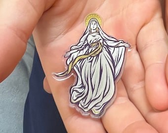 Our Lady of Champion Pin, 1.8 INCH tall Our Lady of Good Help, Catholic Virgin Mary Pin