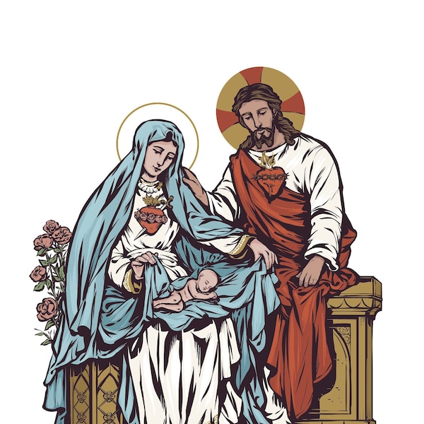 PERONALIZED Baby Loss Print, Catholic Miscarriage Gift, Virgin Mary and Jesus with Baby, Baritus Catholic, stillbirth, sympathy gift