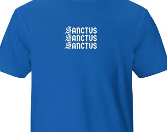Sanctus Catholic Mass, black, blue, grey short-sleeve t-Shirt