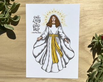 PRINT Our Lady of Good Help, Our Lady of Champion, Catholic Virgin Mary 5X7 Print