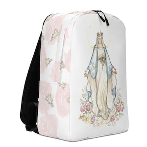 Queen of Heaven, Roses, Virgin Mary, Catholic, Minimalist Backpack