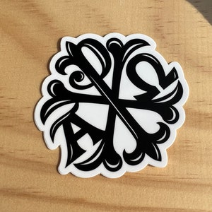 Chi Rho Alpha Omega 3 INCHD DIE CUT Sticker, Catholic Sticker, Jesus Christ, Traditional Catholic