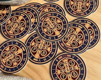 St. Benedict Medal 1.75 INCH Circle Sticker, Patron Saint, Traditional Catholic Sticker