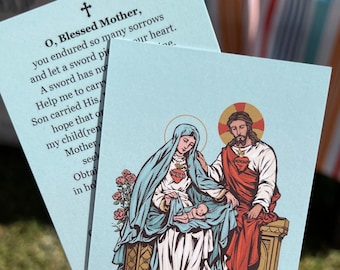 Baby Loss Prayer Cards for Baby Loss, Catholic Holy Card, Miscarriage Memorial, Prayer to Our Lady of Sorrows