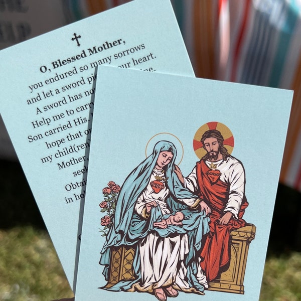 CUSTOM & RUSH-SHIPPING Baby Loss Funeral Cards, Catholic Stillbirth, Miscarriage memorial cards, Catholic Holy Card,