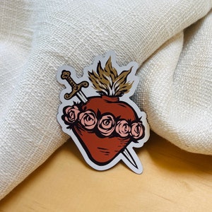 Immaculate Heart of Mary 3 IN Magnet, Baritus Catholic art, Catholic Virgin Mary Magnet