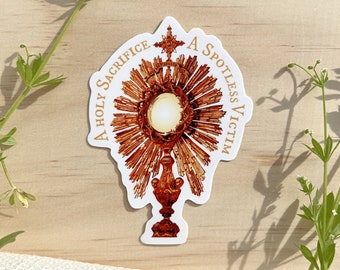 Monstrance, Holy Communion, Eucharistic Revival, Catholic Die Cut Vinyl Stickers 3.5 Inch Peel & Stick