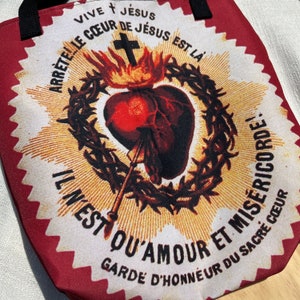 Heiliges Herz Jesu, katholische Hingabe, Gebete, traditionell, Vintage katholische Tragetasche