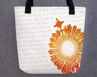 Eucharist, Monstrance, Catholic Holy Communion Tote bag
