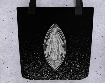 Vintage Miraculous Medal, Catholic, Our Lady of Grace, Virgin Mary Tote bag