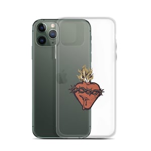 iPhone Sacred Heart Clear Case, Baritus Catholic Art, Traditional Catholic Phone Cover