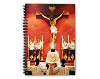 The Mass, Latin Mass, First Communion, Catholic Spiral Notebook - Ruled Line