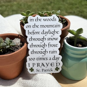 St. Patrick, Saint Quotes, Irish Saints, Catholic Prayer, Irish Catholic Dye Cut Vinyl Stickers 4 INCH Peel & Stick