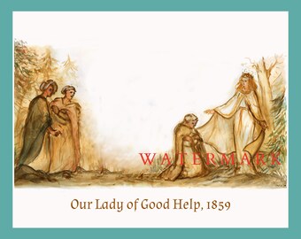 Poster, Our Lady of Good Help, Our Lady of Champion, Catholic, Virgin Mary