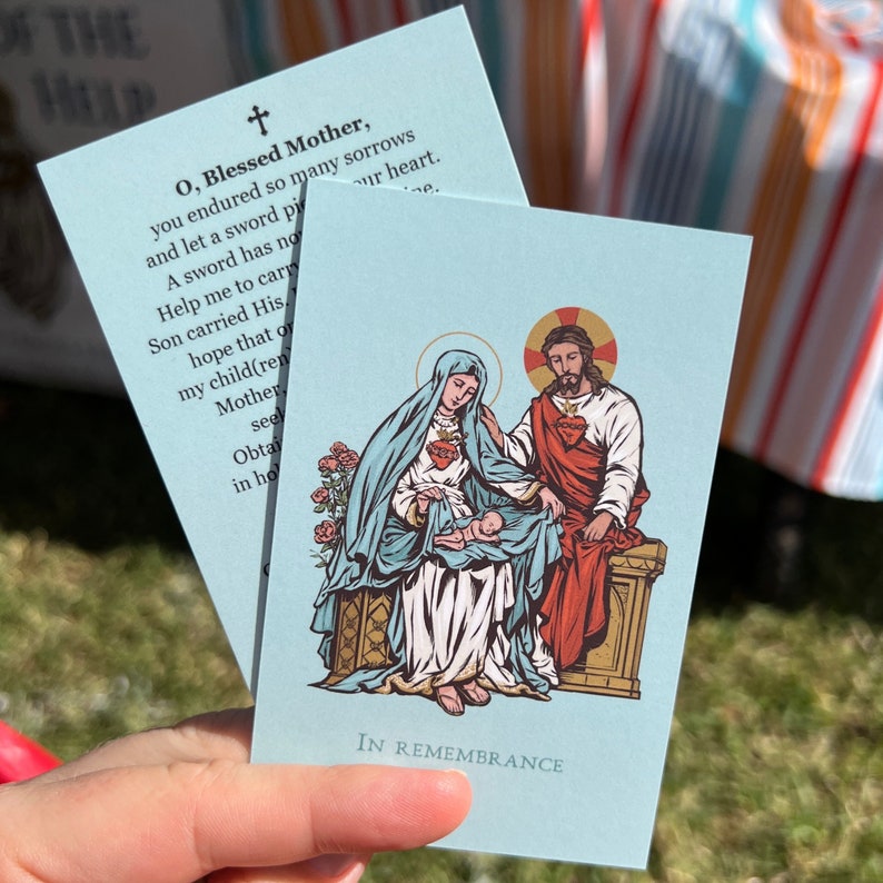 Baby Loss Prayer Cards for Baby Loss, Catholic Holy Card, Miscarriage ...