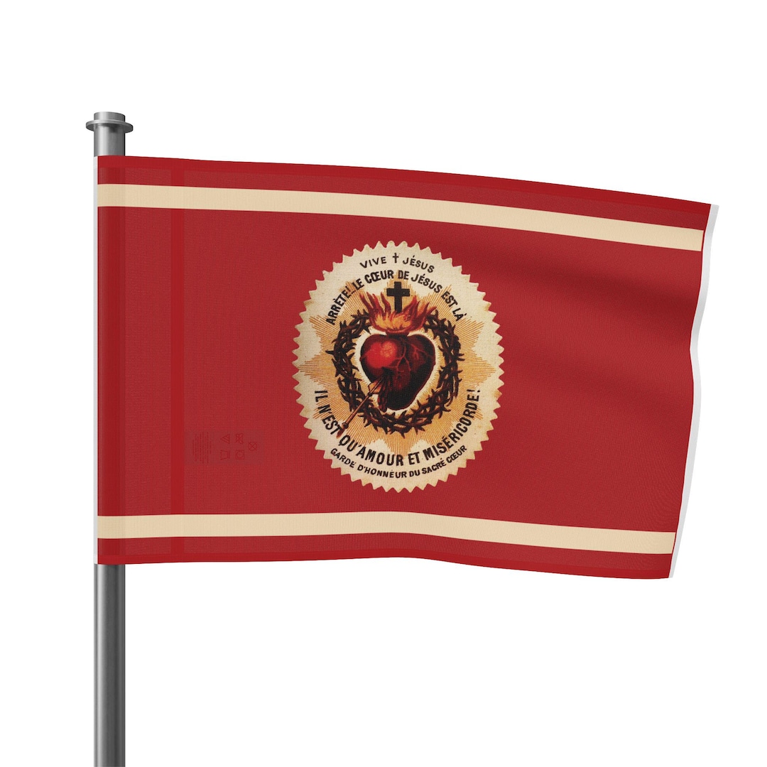 【希少】教会用バナーサクレクール　聖心　旗　19世紀　フランスアンティーク 希少】教会用バナーサクレクール 聖心 旗 19世紀 フランス