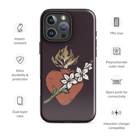 iPhone Caste Heart of St. Joseph Phone Case, Baritus Catholic Art, Catholic Phone Cover iPhone Caste Heart of St. Joseph Phone Case, Baritus Catholic Art, Catholic Phone Cover