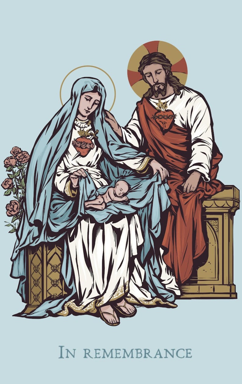 Baby Loss Prayer Cards for Baby Loss, Catholic Holy Card, Miscarriage ...