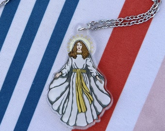 Our Lady of Good Help, Our Lady of Champion, Catholic, Virgin Mary 2 INCH charm NECKLACE