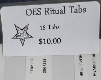 Order of Eastern Star (OES) Ritual Tabs