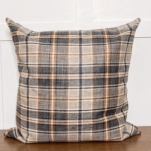 Gooi kussen | Grijs Roest Geruit Kussen | Winterkussen | Herfstkussen | Handgemaakte Pillow Cover | Designer kussensloop | WINSTON