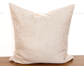 Throw Pillow | Taupe Woven Pattern Pillow | Neutral Pillow | Linen Pillow | Handmade Pillow Cover | Designer Pillow Cover | BRYLEE